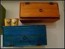 (Yesterdays country) Sunshine Coast small hanging cabinet gold and blue two colors optional (all solid wood hand-made)
