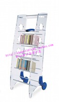 Crystal cart bookshelf acrylic bookcase Crystal magazine rack transparent Shelf Book Shelf