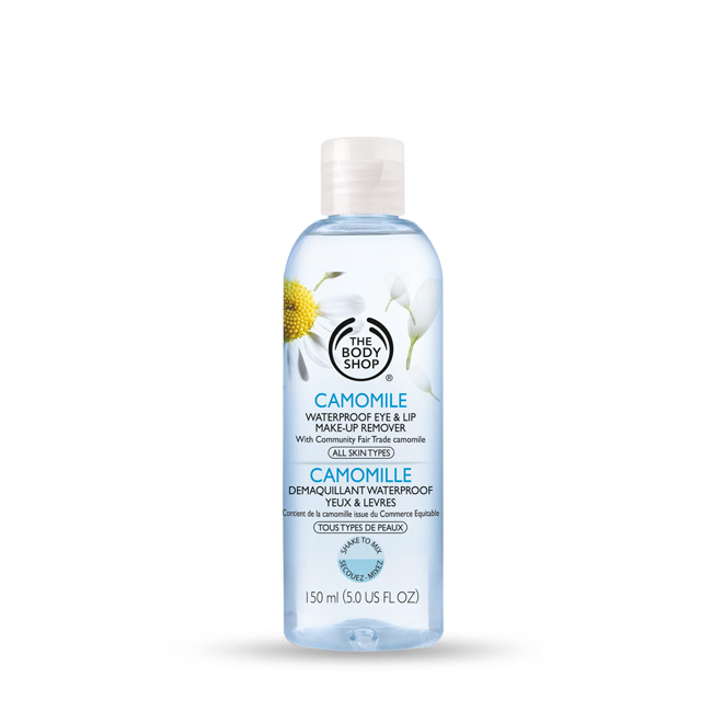 英国THE BODY SHOP洋甘菊防水眼唇卸妆液温和卸妆水150ML