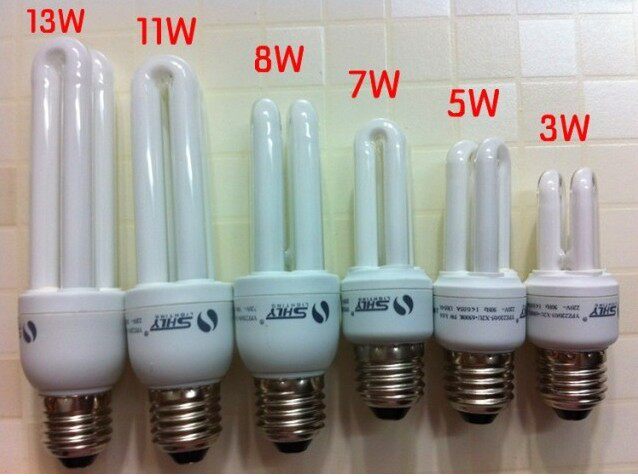 Shanghai Green Source Energy Saving Bulb 2U 3W 5W 5W 8W 8W 11W 13W 13W screw mouth E27