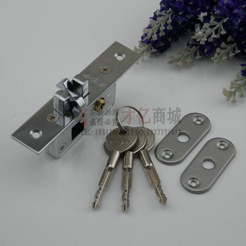 Double-sided cross-key shut lock push lock stealth door lock background door lock aluminum alloy door lock double-sided hook lock
