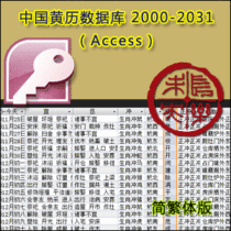 Chinese Almanac Database Imperial Calendar Lunar Calendar Simplified and Traditional Chinese Version 2000-2031 (15 years)