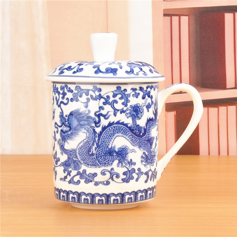 Jingdezhen ceramic cups ipads porcelain cup office cup boss cup with cover household single cup and cup tea cup