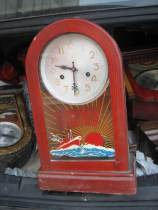 Cultural Revolution Mechanical Clock Lin Biaos Inscription Sailing on the Sea Relying on the Helmsman Warship Sun Wave Picture Red Film and Television Props
