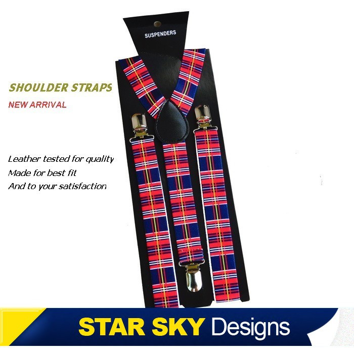 Star brand●Korean fashion thin shoulder men's baby bag Women's baby bag hanging pants with 3 clips BD1359 red and blue check pattern