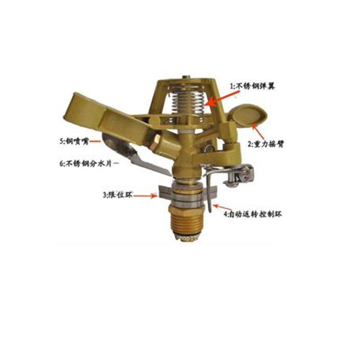 Lawn Spray Irrigation Nozzle Zinc Bird Water Bird Gardening Sprinkler Irrigation 6 points 4 zinc alloy Adjustable rocker nozzle 