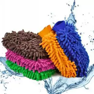 Car rag gloves coral velvet worm car cleaning tool double-sided plush multifunctional chenille car wash gloves