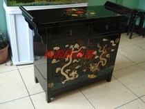 Shanxi Pingyao push light lacquerware cabinet custom-made head Cabinet two dragon play beads table