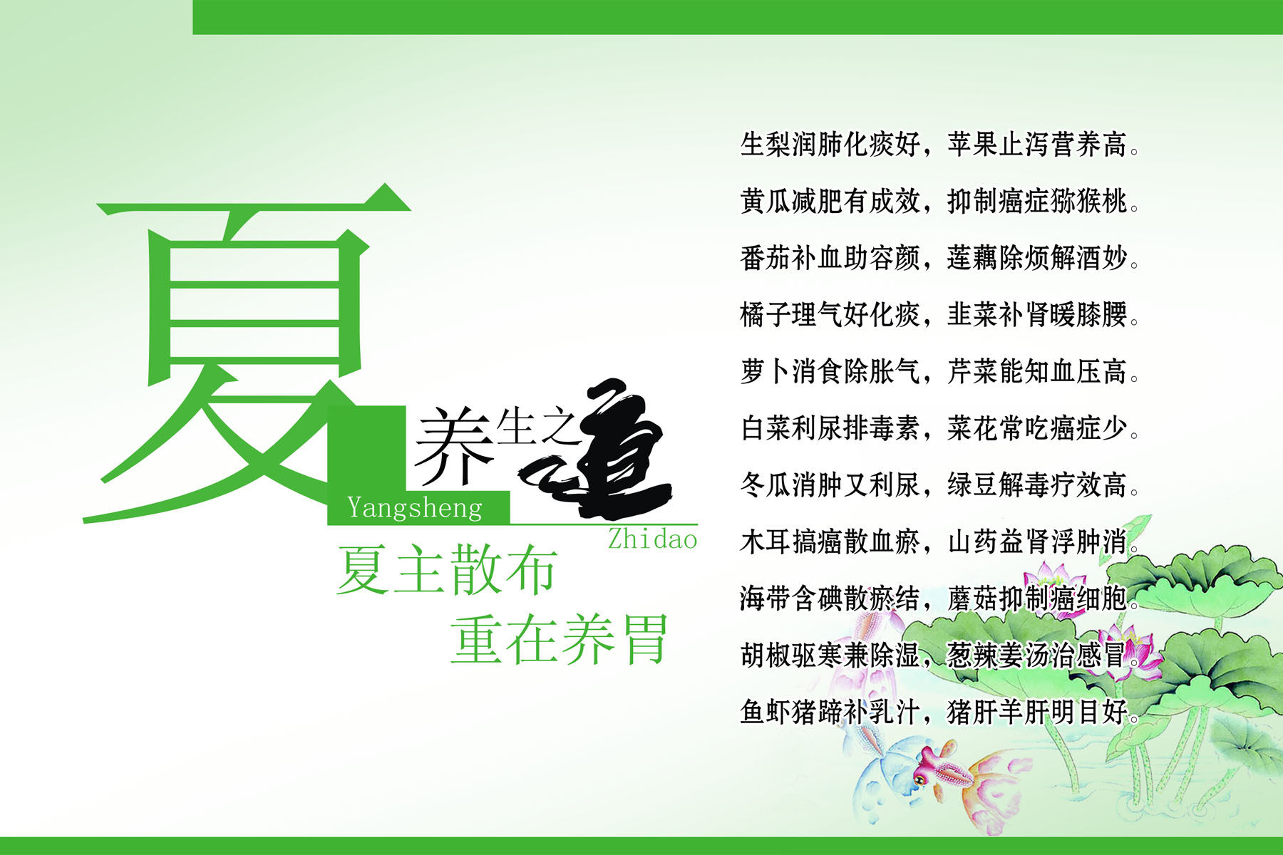 海报印制350养生展板素材894夏季养生之道psd