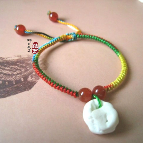 Colorful rope Handmade baby baby boy Pig Terrified Peach Nuclear Zodiac with anti-shock and safe and safe foot rope