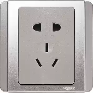 Schneider's switch socket E3000 silver gray series 10A two-level five-hole socket