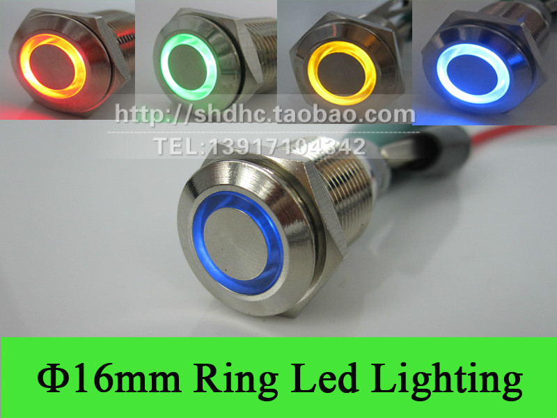 (Factory direct sale) Angel Eye Metal Switch Button 16mm Various Colors Blue Brass