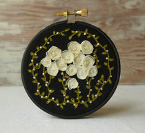 ) Secret Garden)-Customized hand embroidered black linen decorative wall three-dimensional wall hanging hand embroidered material package