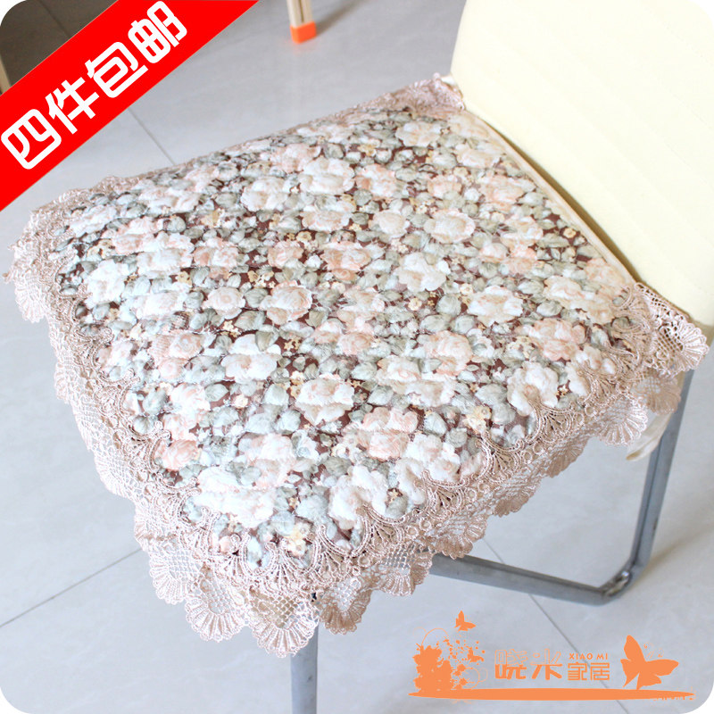 4 new quilted European fabric chair cushion cushion office chair cushion dining chair cushion thickened non-slip