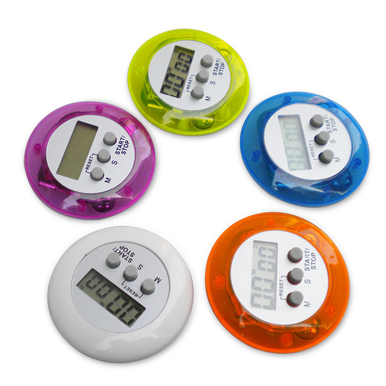 Manufacturers direct selling round color electronic timer kitchen countdown timer reminder cute alarm clock 725