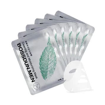 波斯顿男士茶爽净化补水面膜贴6片 深层补水 抗氧化
