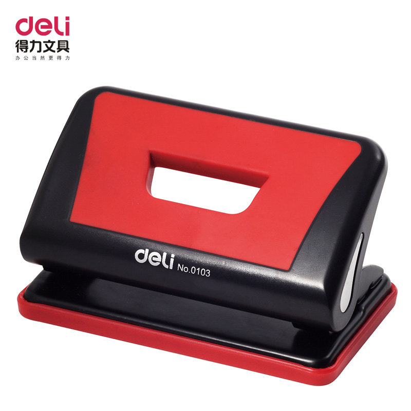 0103 Deli punch machine medium manual punch can play 10 sheets of 80g paper color random office use