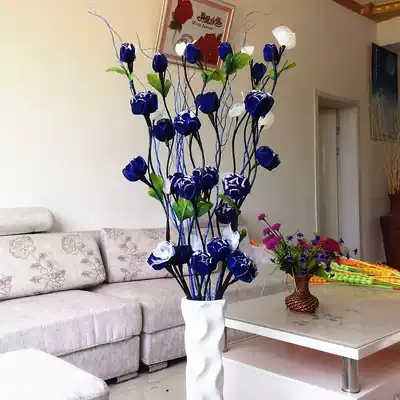 Spike Yunnan blue monster dry flower European style simulation flower leaf vein flower living room floor decoration flower arrangement combination