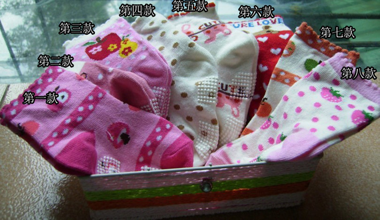 Pure Cotton Children Socks Anti Slip Point Gluon Women Socks 12-15CM Infant Socks