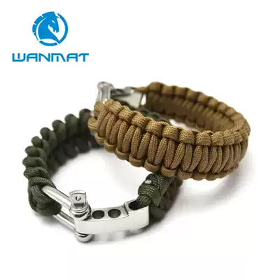 Warriors 2 same Fishbone grain adjustable steel buckle 7-core umbrella rope hand outdoor umbrella rope emergency bracelet hand bracelet hand ring