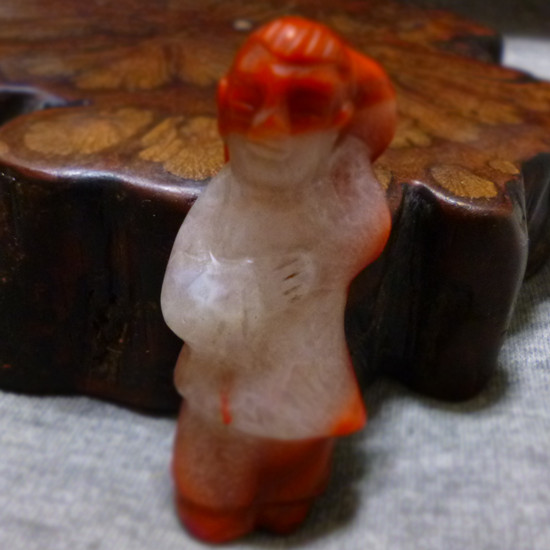 Ancient jade Old jade collection Old Manau Old South red playful Qiantong Tong Xiaoyun to be the head all the way to the clean pendant