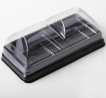 Blister box disposable transparent lunch box pastry box pastry box two grid 4200
