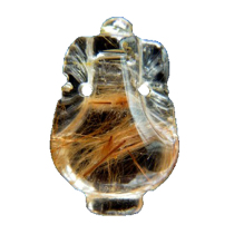 Water jade ice natural golden hair crystal pendant treasure bottle pendant a picture one thing