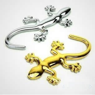 竟雄壁虎标 quattro个性立体纯金属车标 金/银