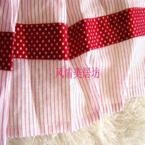 Gauze Cotton Trim trim European striped Coffee Short Half Curtain Window Mantle Finished Curtain Eurostyle Door Curtain