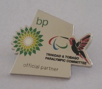 London 2012 Olympic Games badge Trinidad and Tobago sponsor badge British Petroleum BP badge