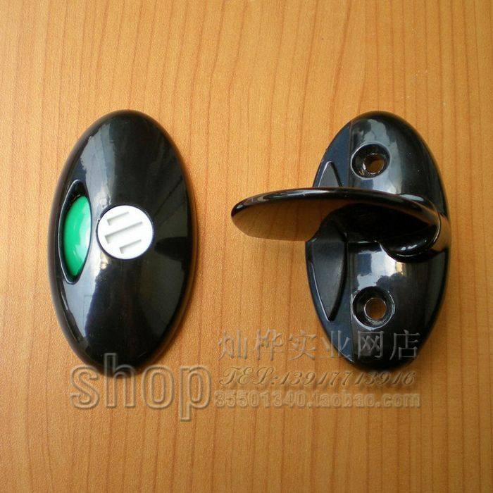 Powder room partition accessories Zinc alloy partition hardware toilet partition indicator lock Nova black stack door lock