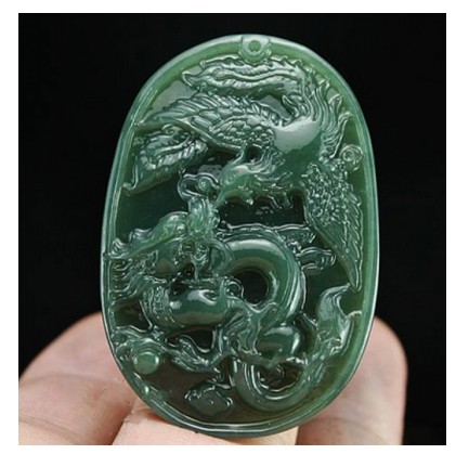 Natural Xinjiang and Tian Yuqing jade brand Longfeng Xianxiang pendant jade-sending certificate manufacturer direct sales