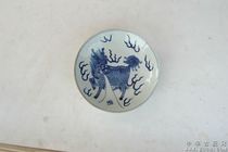 Qing Kangxi blue and white export porcelain unicorn pattern plate
