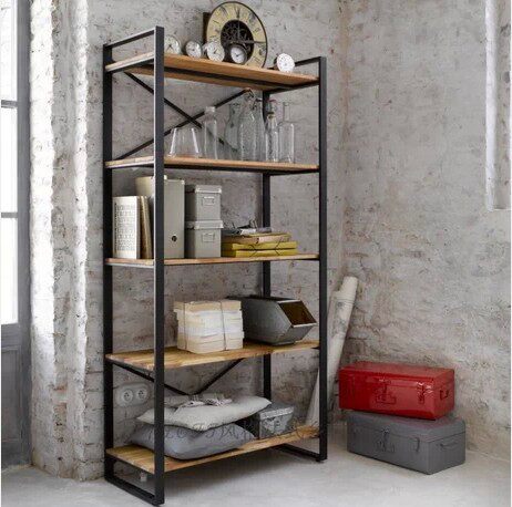 American landing shelf iron wood is old bookshelf durable shelf shelves retro-collection display frame