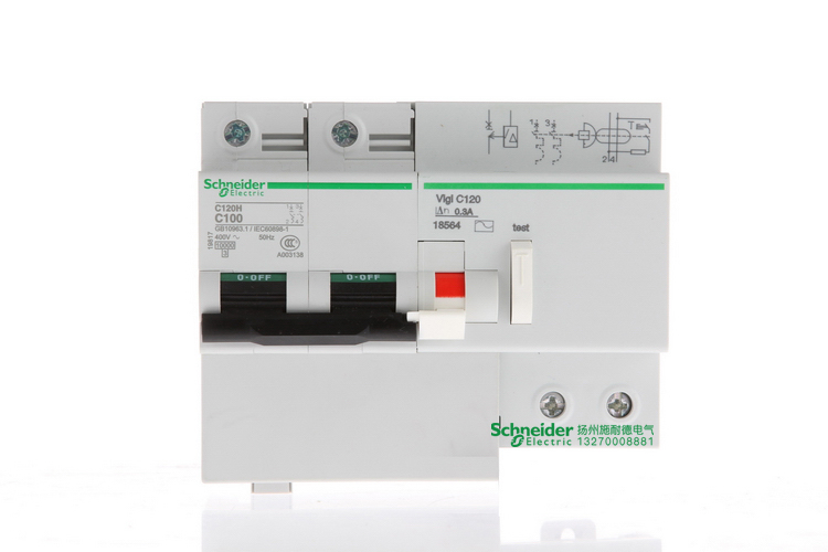 Schneider France import leakage protector C120H 2P100A electromagnetic leakage protector 2P100A