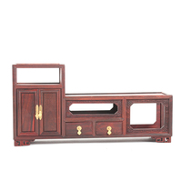Haolinxuan red acid branch old mahogany wood carving miniature landscape furniture high and low TV cabinet gifts