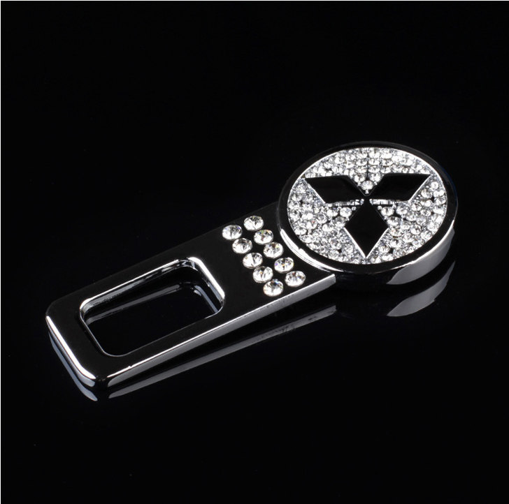 镶钻车标V5V3三菱专用汽车安全钥匙三菱卡扣插扣保险带插片插销