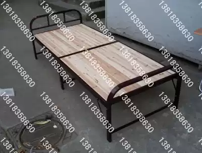 Reinforced steel pipe folding bed Single bed Wooden nap bed Hard board bed Simple bed
