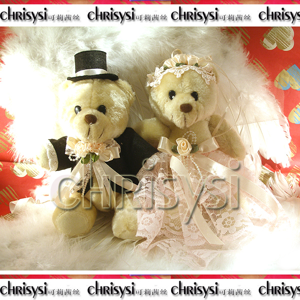 清仓价转行 婚礼对熊系列 可爱婚礼TEDDY结婚熊 粉粉