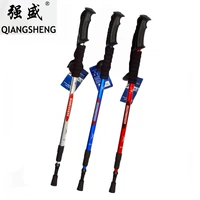 Authentic trekking ngoài trời cực mạnh tay cầm thẳng thanh siêu nhẹ 3 phần cực ngắn kính thiên văn đi bộ tập thể dục người già đi bộ gậy - Gậy / gậy gậy cho người cao tuổi