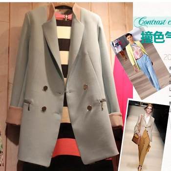 Spring new style 2023 spliced ​​temperament small suit women's jacket mid-length Korean style temperament slim jacket