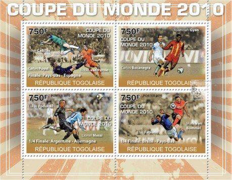 2010 South Africa World Cup stamps Casillas Pujol van Pesigan Messi