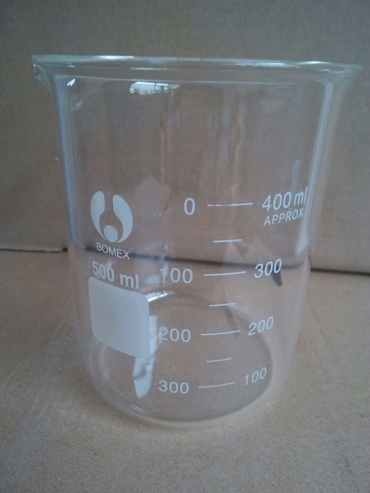 博美 优质低型烧杯 500ml 玻璃烧杯一箱60个大量现货可开票
