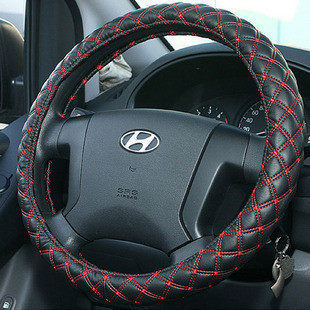 包邮汽车方向盘套夏季韩国红酒把套酒红方向盘套红线红酒方向盘套
