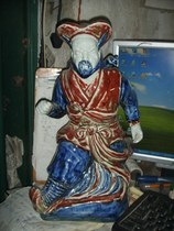 Jingdezhen Sculpture Porcelain Factory Blue and White Glaze Red Porcelain Carving Water Margin One Hundred Eight