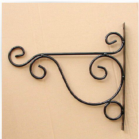 Balcony wall iron flower frame peg wall hanging basket hanging hanging hanging hanging hanging hanging pelvis white black optional