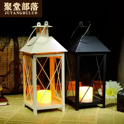 Jutang tribe Romantic and warm Retro European candlestick Wedding home decoration Wrought iron electronic candle candlestick