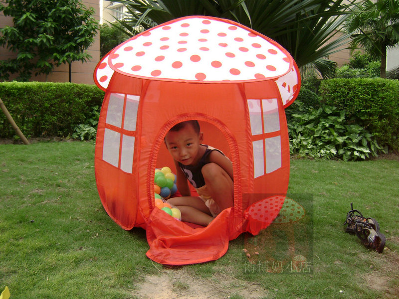 Children's tent oversized play house room inside and outside mushrooms small tent baby toy marine ball pool 1-3 years old