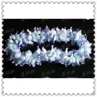 Hawaiian wreath handmade monochromatic pink Blue