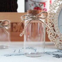 Hemp rope style 4 7cm diameter transparent glass bottle drift bottle Lucky Star bottle lover gift